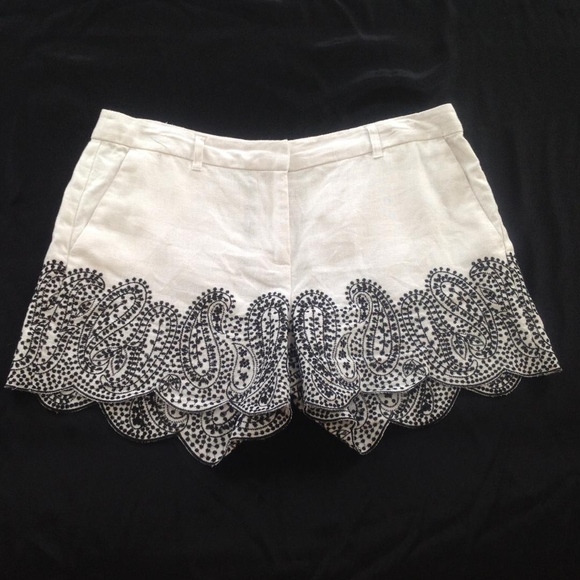 π²SALEπ²πHPπMichael Kors Ladies Linen White/Black Shorts - Picture 5 of 5
